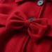 【18M-6Y】Girls Elegant Bow Belt Red Tweed Coat