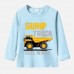 【12M-9Y】Boy Dump Trucks Print Cotton Stain Resistant Long Sleeve T-shirt