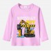 【12M-9Y】Boy Excavator Print Cotton Stain Resistant Long Sleeve T-shirt