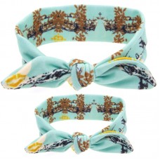 2 in 1 Printed Rabbit Ear Mom Baby Hair Band Set