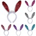 Lovely Light  Up Halloween Party Hair Band Plush Rabbit Ears Blinking Headband