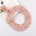 Cotton Lace Female Baby Bib Princess Bib Saliva Towel 360 Degree Rotation Child Fake Collar Decoration  Color  Wool Crochet Pink